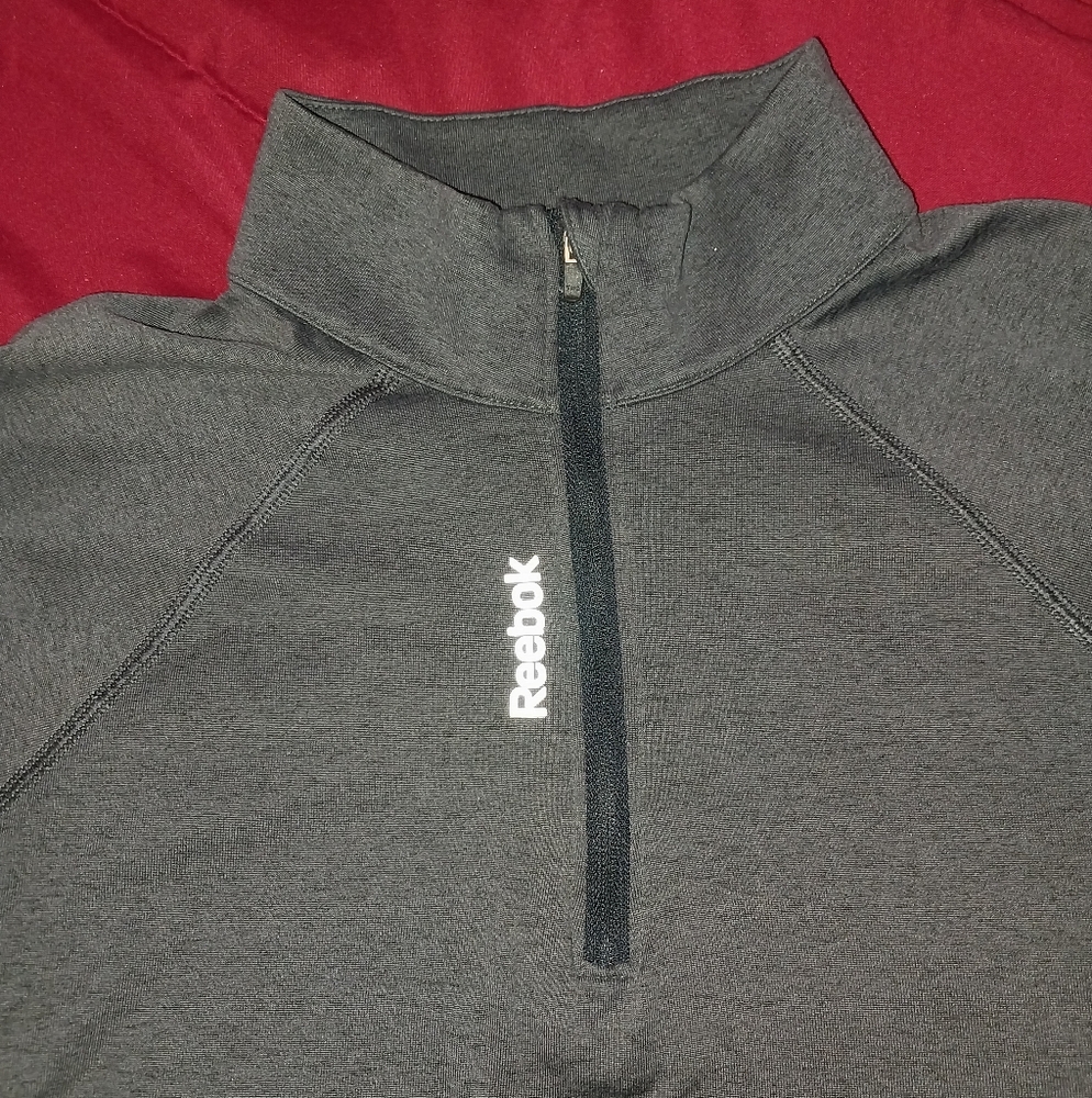 Reebok Gray and Adidas White Quarter-Zip Pullover sz S - Picture 10 of 14